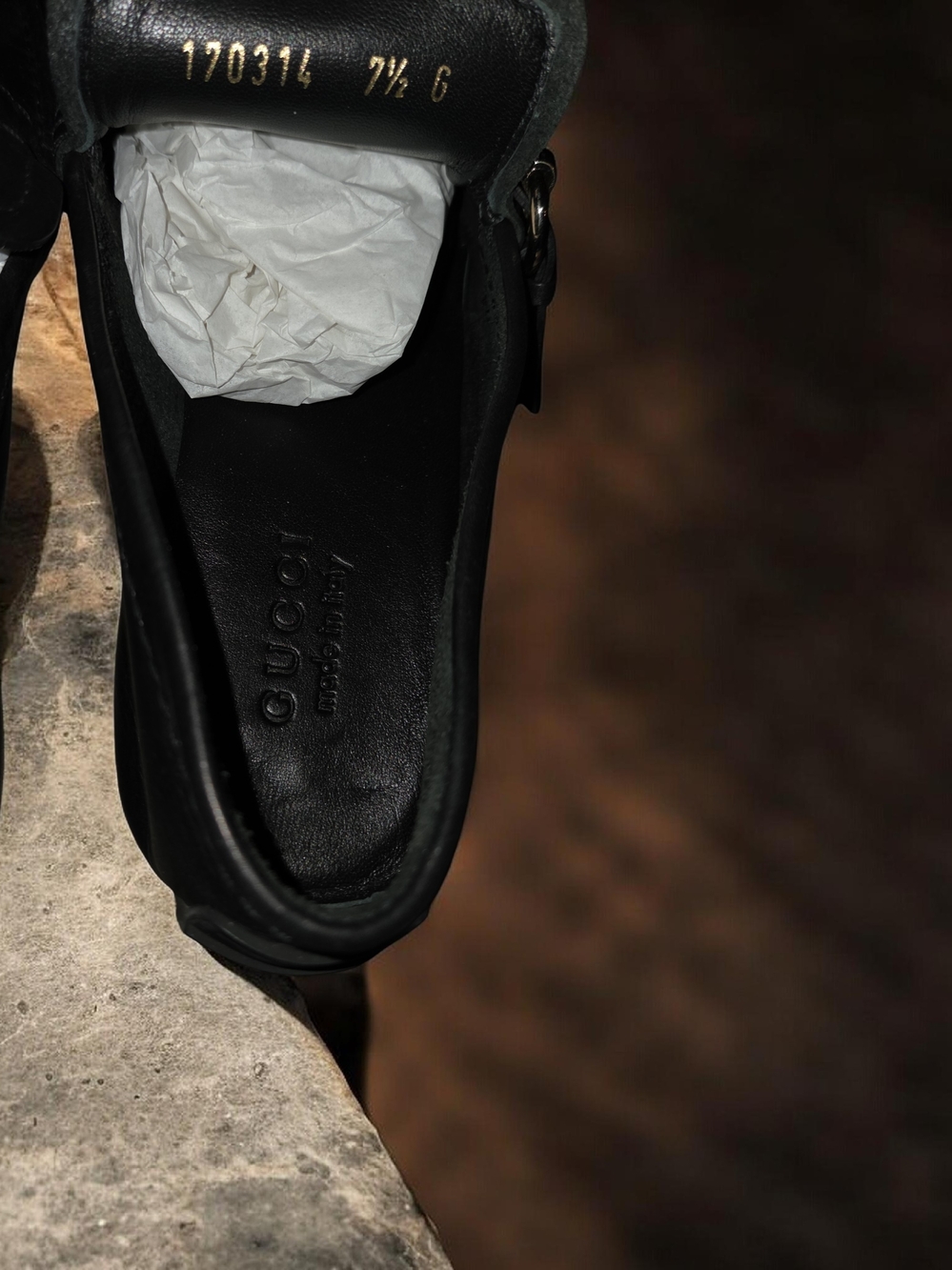 Gucci Black Leather Slip-On Loafers - Picture 3 of 16